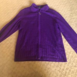 Cardigan style full zip collared sweater